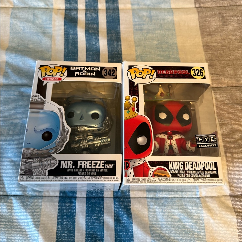 Deadpool and Mr.Freeze Funko Pops
